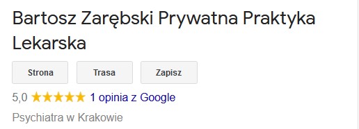 Psychiatra Kraków Bartosz Zarębski Specjalistyczna Praktyka Lekarska