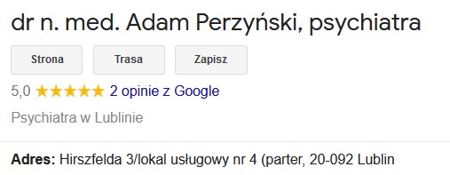 Psychiatra Adam Perzyński Prywatny Gabinet Lublin