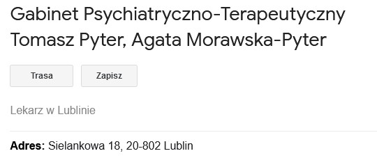 Tomasz Pyter Gabinet Psychiatryczno-Terapeutyczny Lublin