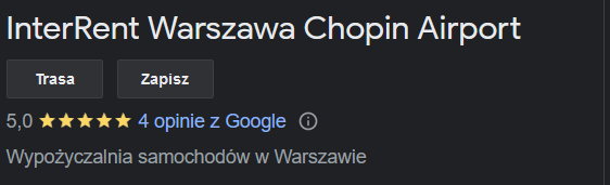 InterRent Warszawa Chopin Airport
